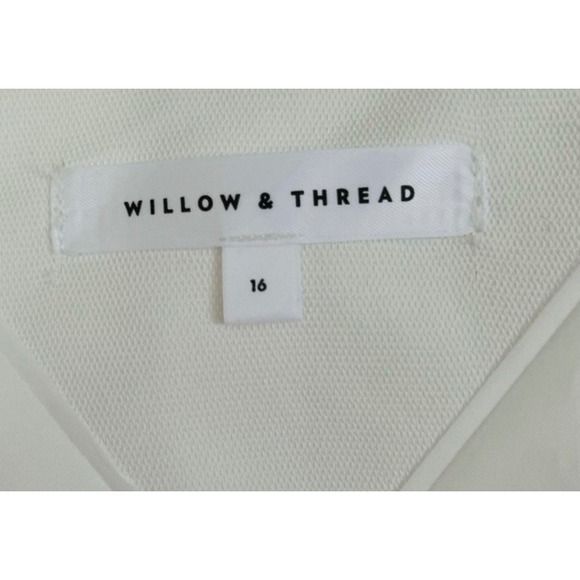 Willow & Thread Blazer Open Front Tie Waist Pockets White Size 16 - Picture 9 of 10